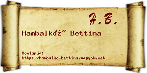Hambalkó Bettina névjegykártya