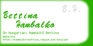 bettina hambalko business card